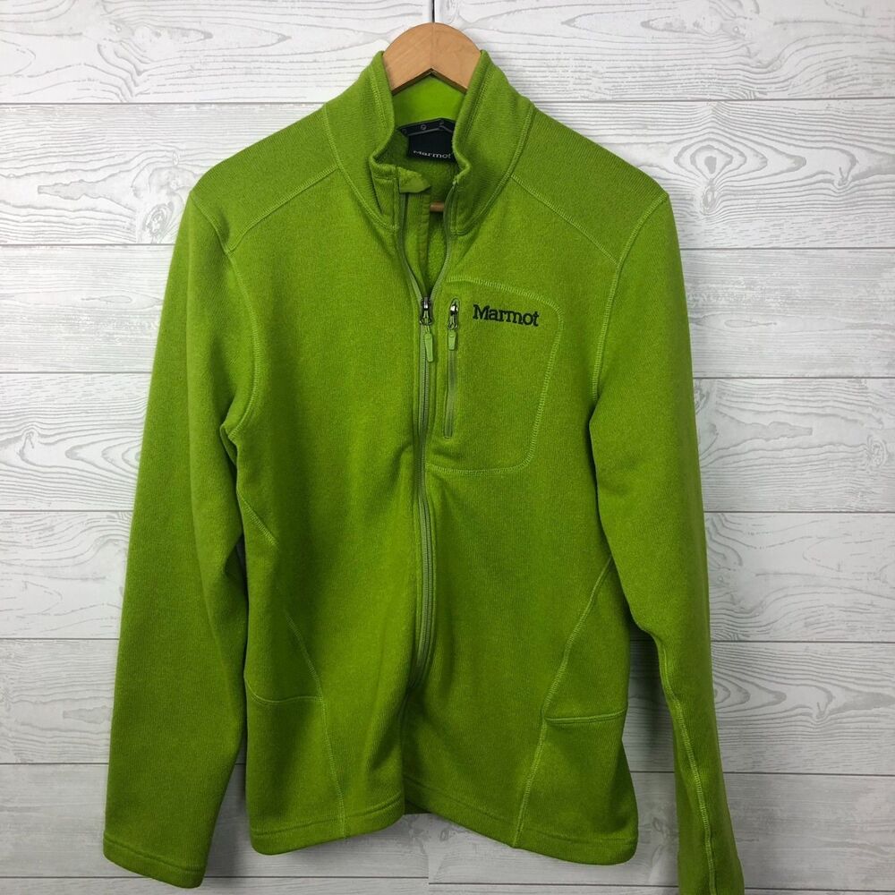 Marmot Women's Medium Fleece Zip Front Jacket Long Sleeve Light Green Casual